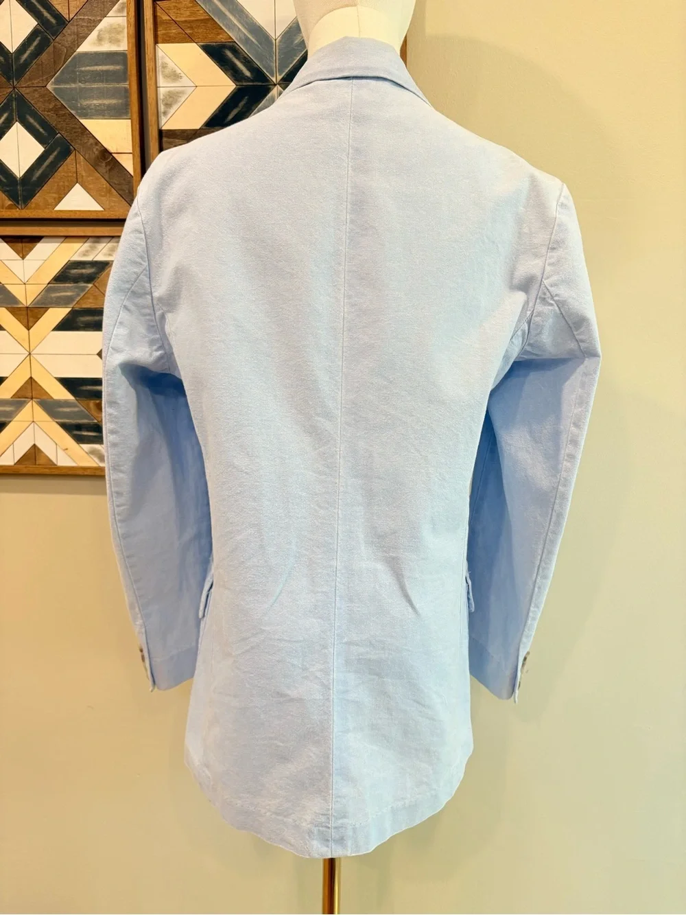 Vintage Ralph Lauren 80s Light Blue Women's Denim Blazer Jacket size Medium - Picture 7 of 15